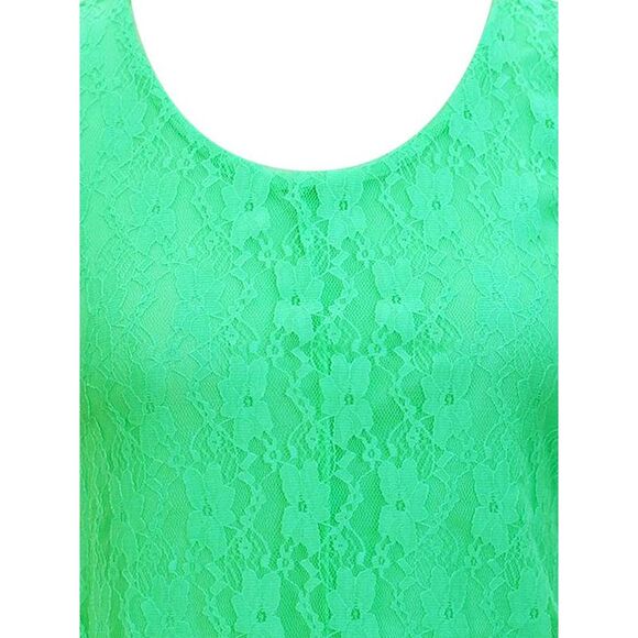 Short Sleeve Lace Blouse With Scoop Neckline - Picture 2 of 6